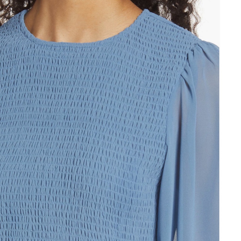 Nordstrom Powder Blue Smocked Blouse - Picture 11 of 14